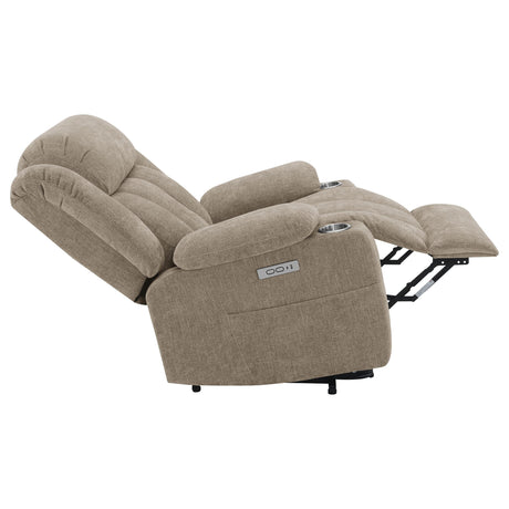 Houston Camel Upholstered Power Lift Recliner Chair by Coaster at Eve Furniture