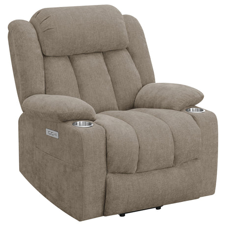Houston Camel Upholstered Power Lift Recliner Chair by Coaster at Eve Furniture