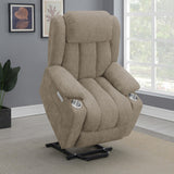 Houston Camel Upholstered Power Lift Recliner Chair by Coaster at Eve Furniture