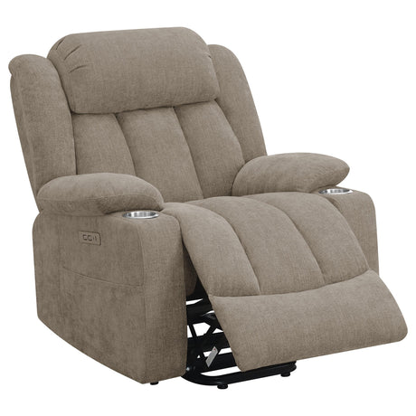 Houston Camel Upholstered Power Lift Recliner Chair by Coaster at Eve Furniture