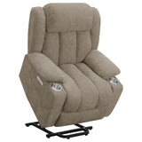 Houston Camel Upholstered Power Lift Recliner Chair by Coaster at Eve Furniture