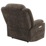 Houston Dark Brown Upholstered Power Lift Recliner Chair by Coaster at Eve Furniture