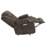 Houston Dark Brown Upholstered Power Lift Recliner Chair by Coaster at Eve Furniture