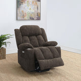 Houston Dark Brown Upholstered Power Lift Recliner Chair by Coaster at Eve Furniture