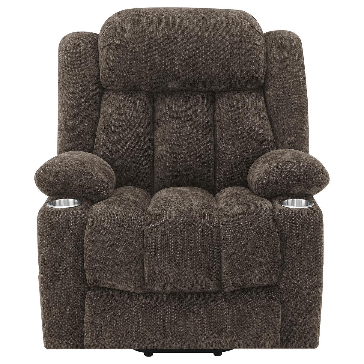 Houston Dark Brown Upholstered Power Lift Recliner Chair by Coaster at Eve Furniture