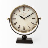 Houston Gold Metal Half Moon Base Table Clock by Mercana at Eve Furniture