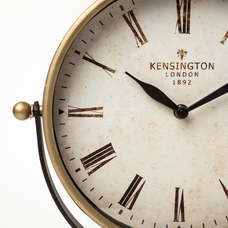 Houston Gold Metal Half Moon Base Table Clock by Mercana at Eve Furniture