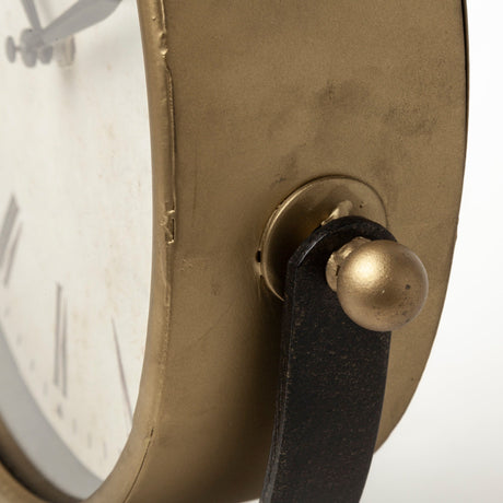 Houston Gold Metal Half Moon Base Table Clock by Mercana at Eve Furniture