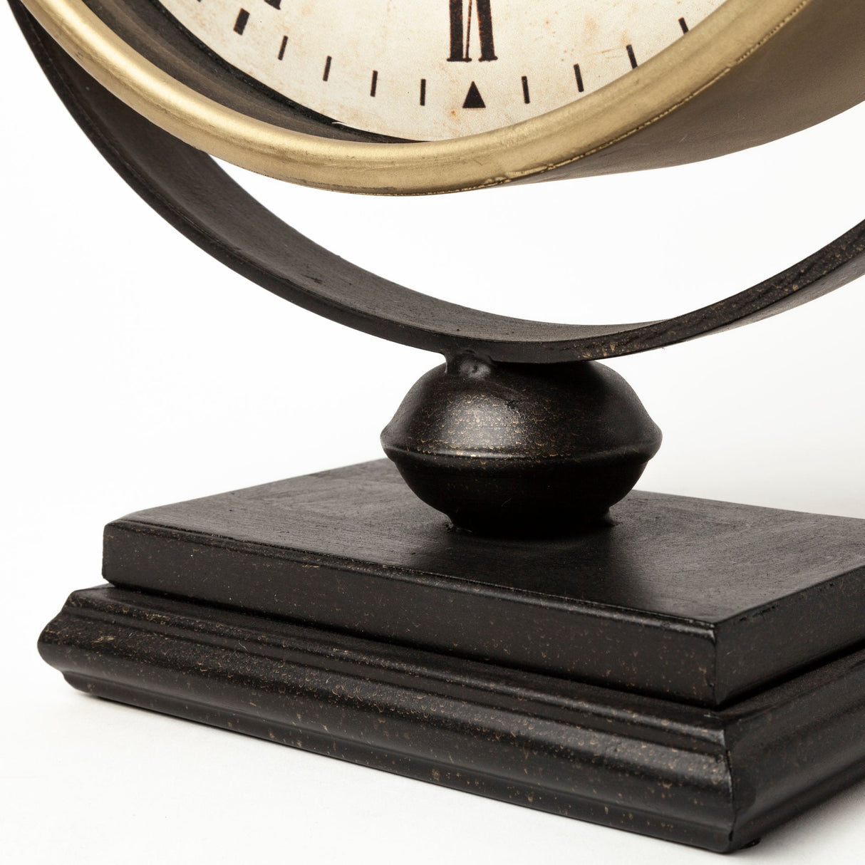 Houston Gold Metal Half Moon Base Table Clock by Mercana at Eve Furniture