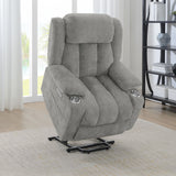 Houston Grey Upholstered Power Lift Recliner Chai by Coaster at Eve Furniture
