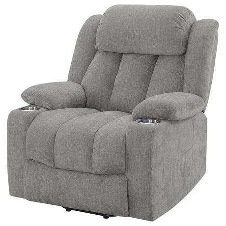 Houston Grey Upholstered Power Lift Recliner Chai by Coaster at Eve Furniture