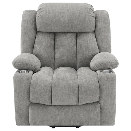 Houston Grey Upholstered Power Lift Recliner Chair by Coaster at Eve Furniture