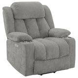 Houston Grey Upholstered Power Lift Recliner Chair by Coaster at Eve Furniture