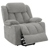 Houston Grey Upholstered Power Lift Recliner Chair by Coaster at Eve Furniture