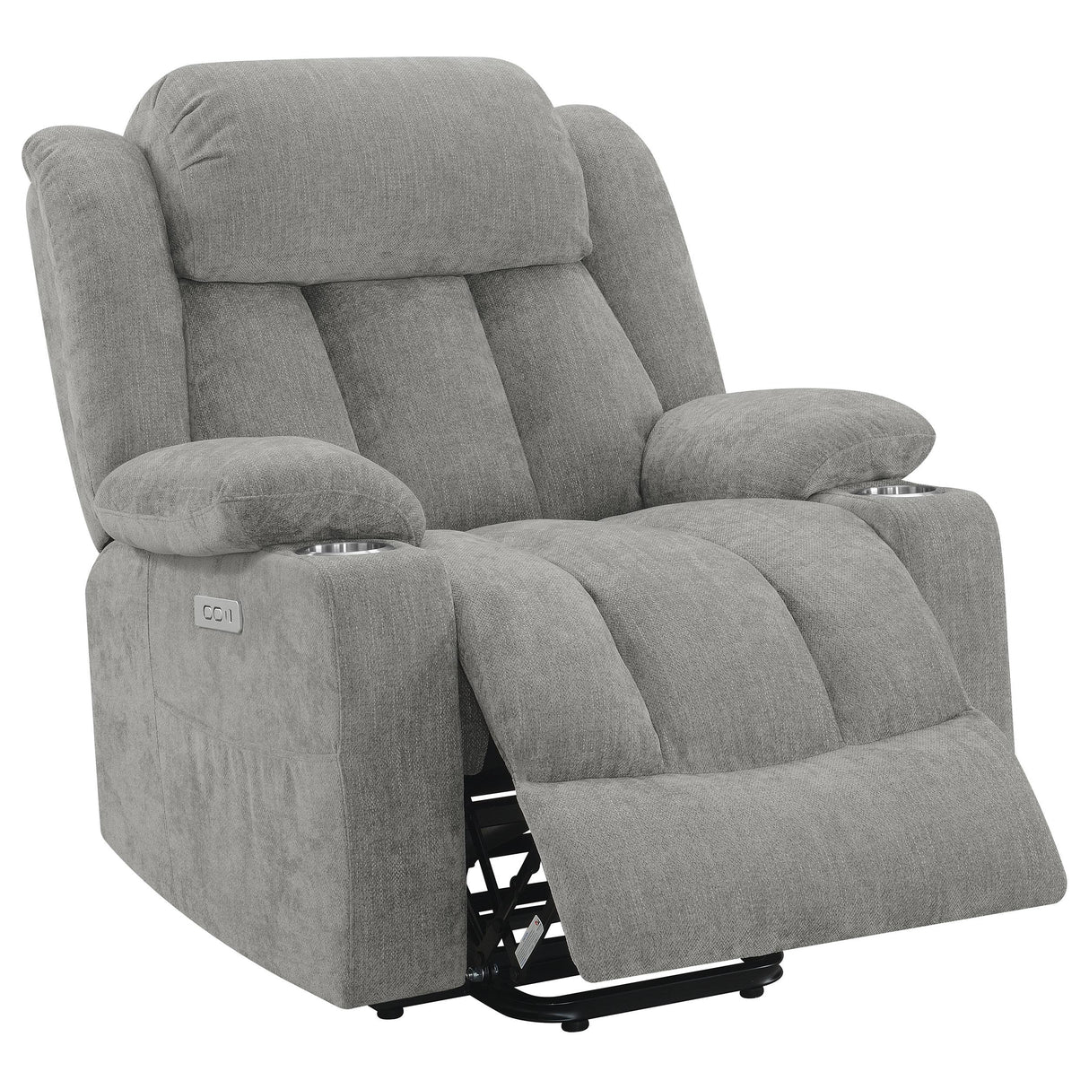 Houston Upholstered Power Lift Recliner Chair Grey