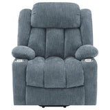 Houston Upholstered Power Lift Recliner Chair Slate Blue