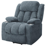 Houston Upholstered Power Lift Recliner Chair Slate Blue