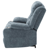 Houston Upholstered Power Lift Recliner Chair Slate Blue