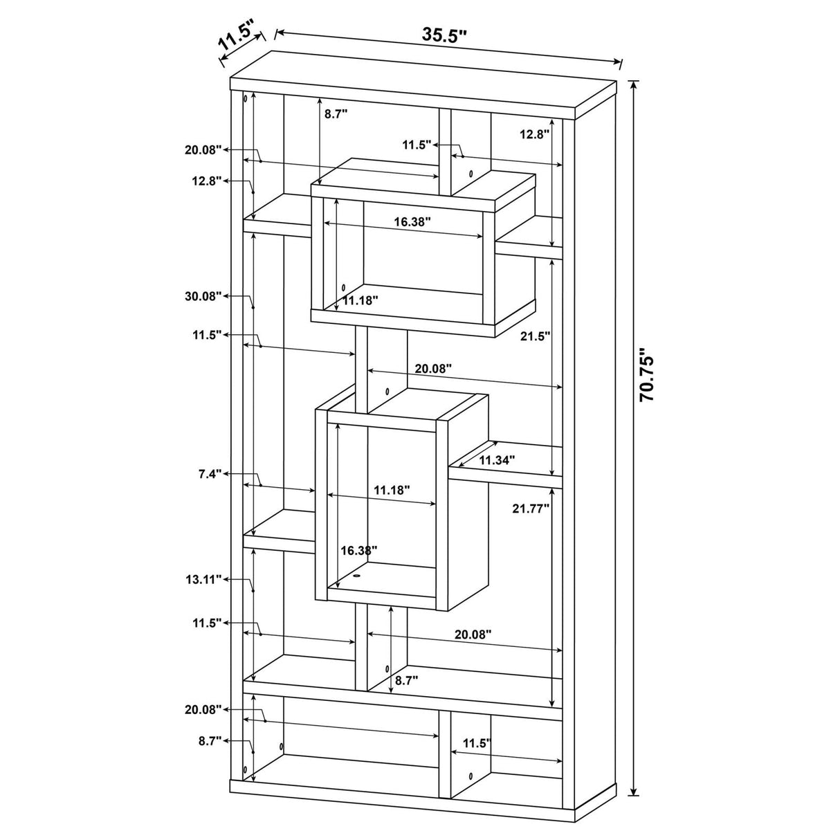 Howie White 10-Shelf Bookcase