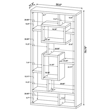 Howie Cappuccino 10-Shelf Bookcase by Coaster at Eve Furniture