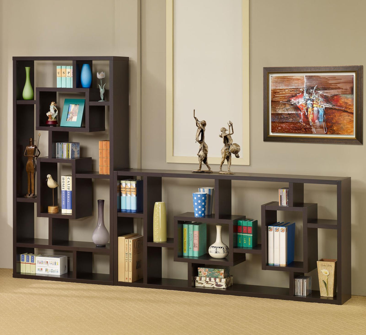 Howie Cappuccino 10-Shelf Bookcase by Coaster at Eve Furniture