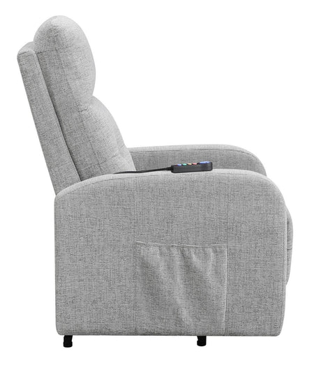 Howie Gray Tufted Upholstered Power Lift Recliner by Coaster at Eve Furniture