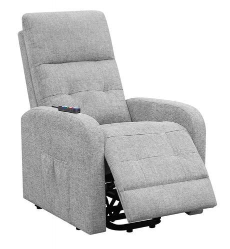 Howie Gray Tufted Upholstered Power Lift Recliner by Coaster at Eve Furniture