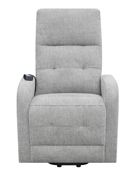 Howie Gray Tufted Upholstered Power Lift Recliner by Coaster at Eve Furniture