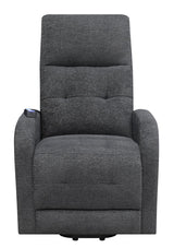 Howie Tufted Upholstered Power Lift Recliner Charcoal