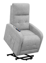 Howie Tufted Upholstered Power Lift Recliner Gray