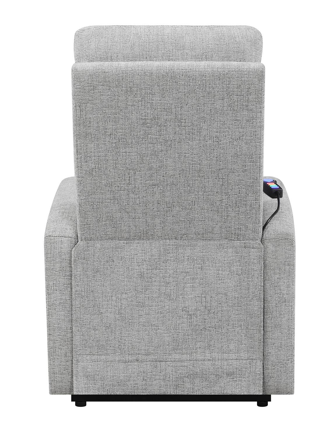 Howie Tufted Upholstered Power Lift Recliner Gray