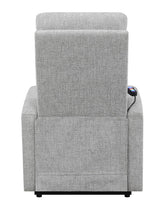 Howie Tufted Upholstered Power Lift Recliner Gray