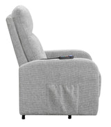 Howie Tufted Upholstered Power Lift Recliner Gray