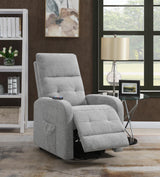 Howie Tufted Upholstered Power Lift Recliner Gray