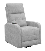 Howie Tufted Upholstered Power Lift Recliner Gray