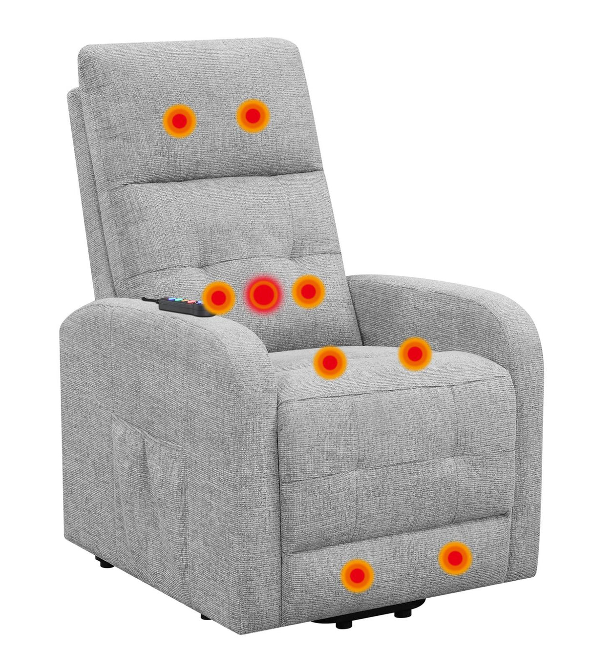 Howie Tufted Upholstered Power Lift Recliner Gray