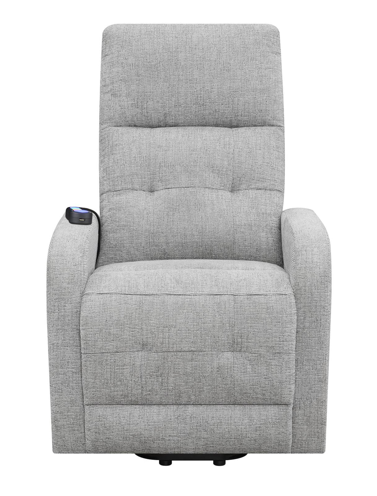 Howie Tufted Upholstered Power Lift Recliner Gray