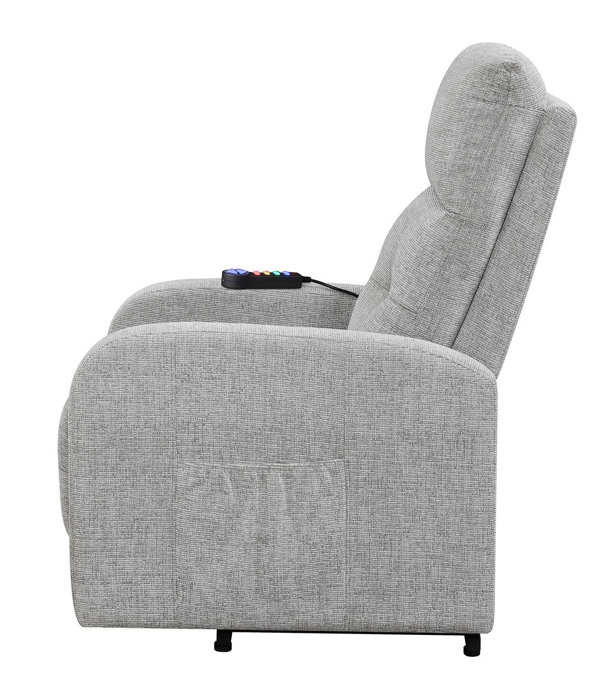 Howie Tufted Upholstered Power Lift Recliner Gray