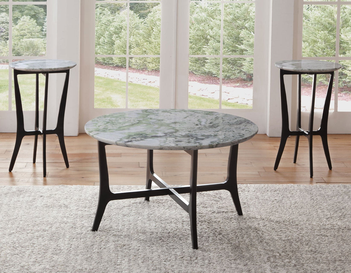Hoxley Green Onyx 3-Piece Round Table Set by Steve Silver at Eve Furniture
