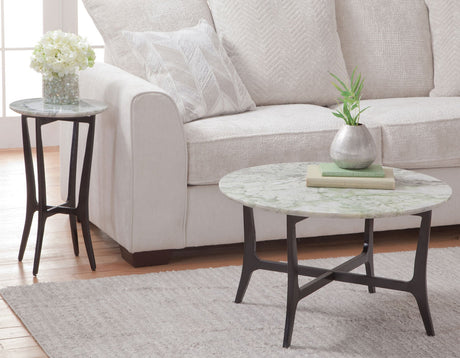 Hoxley Green Onyx 30″ Round Coffee Table by Steve Silver at Eve Furniture