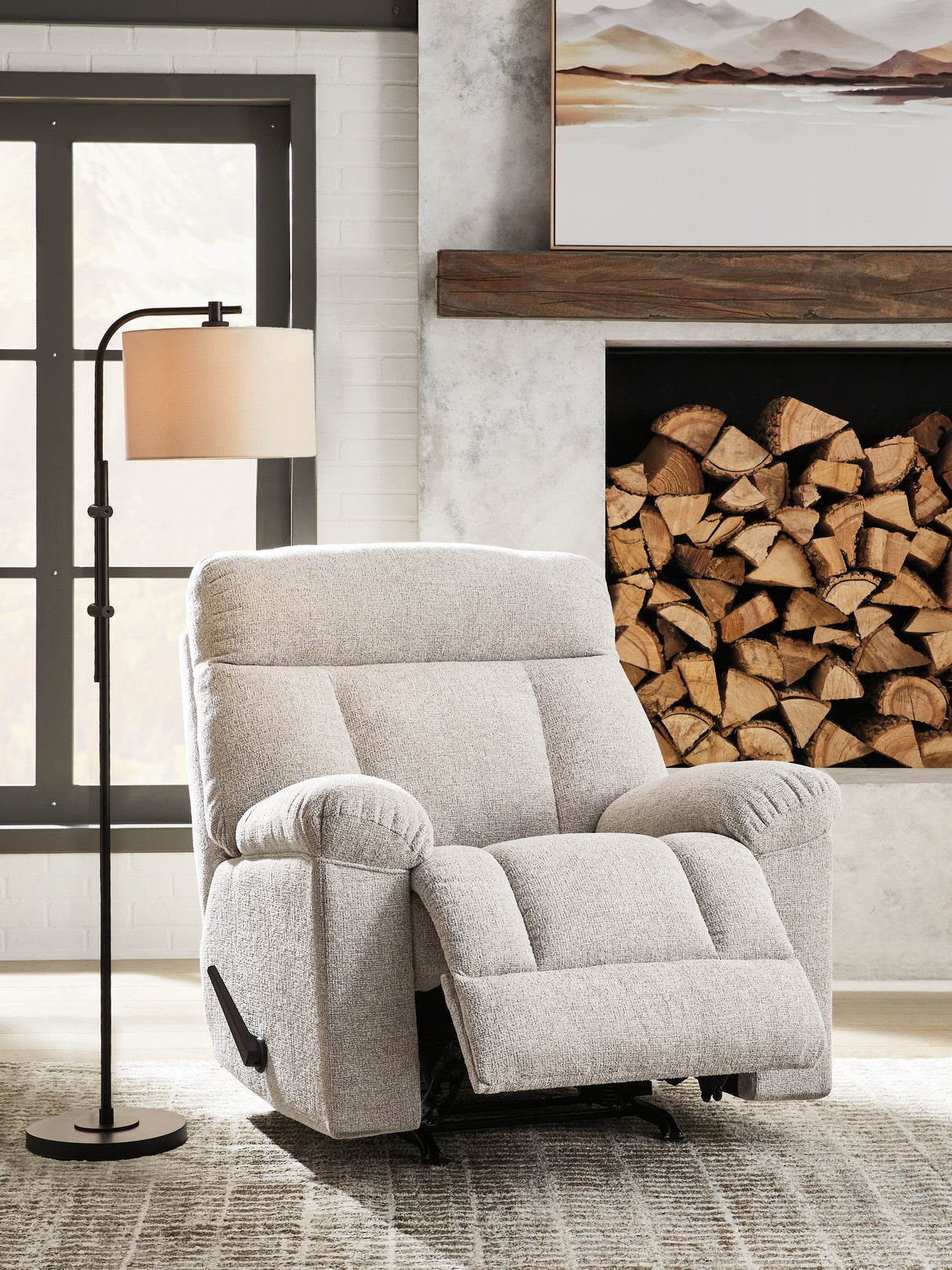 Hoyne Park Cobble Stone Recliner by Ashley at Eve Furniture