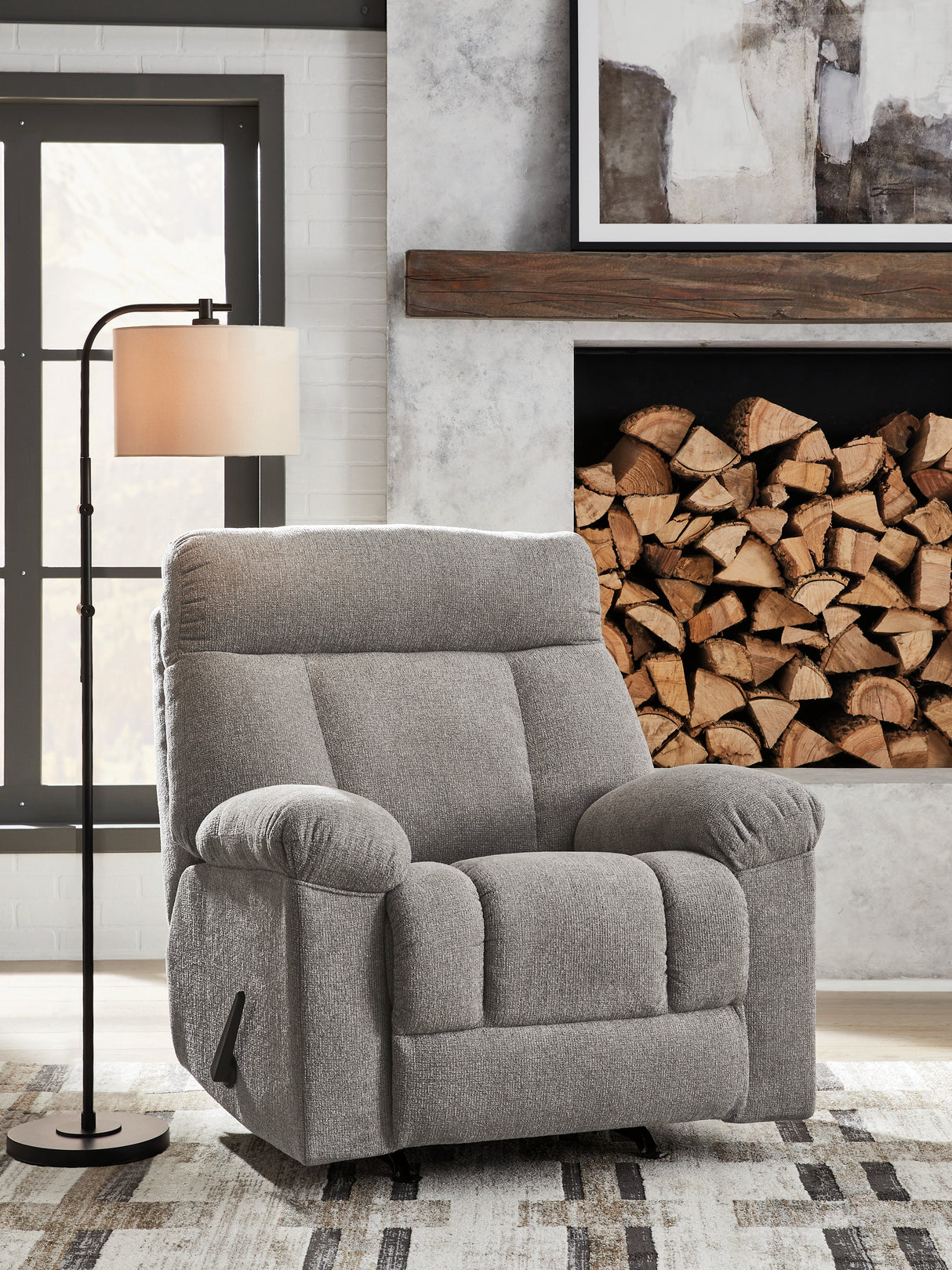 Hoyne Park Smoke Recliner by Ashley at Eve Furniture