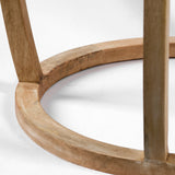 Hubbard I Light Brown Wood Round Top W/Glass Accent Table by Mercana at Eve Furniture