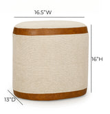 Huche Cotton Jute and Vegan Leather Oval Contract-Grade Pouf by TOV Furniture at Eve Furniture