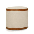 Huche Cotton Jute and Vegan Leather Oval Contract-Grade Pouf by TOV Furniture at Eve Furniture