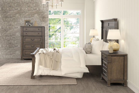 Huddersfield Dark Walnut King Panel Bed by Furniture of America at Eve Furniture