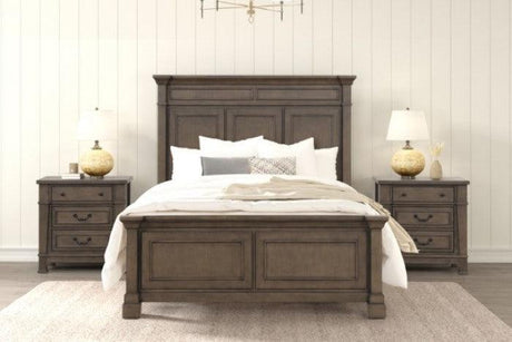 Huddersfield Dark Walnut King Panel Bed by Furniture of America at Eve Furniture
