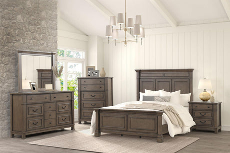 Huddersfield Dark Walnut Queen Panel Bed by Furniture of America at Eve Furniture
