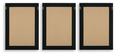 Huddwick Linen/Black Wall Art, Set of 3 by Ashley at Eve Furniture