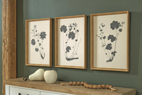 Huddwick Linen/Black Wall Art, Set of 3 by Ashley at Eve Furniture